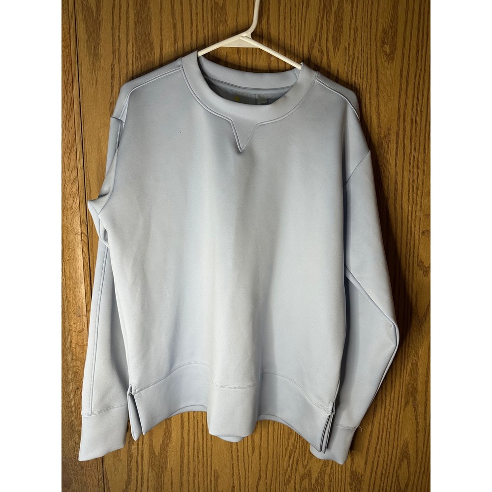 Zella Carey Crewneck Sweatshirt Light Blue Scuba Pullover Womens Size Medium